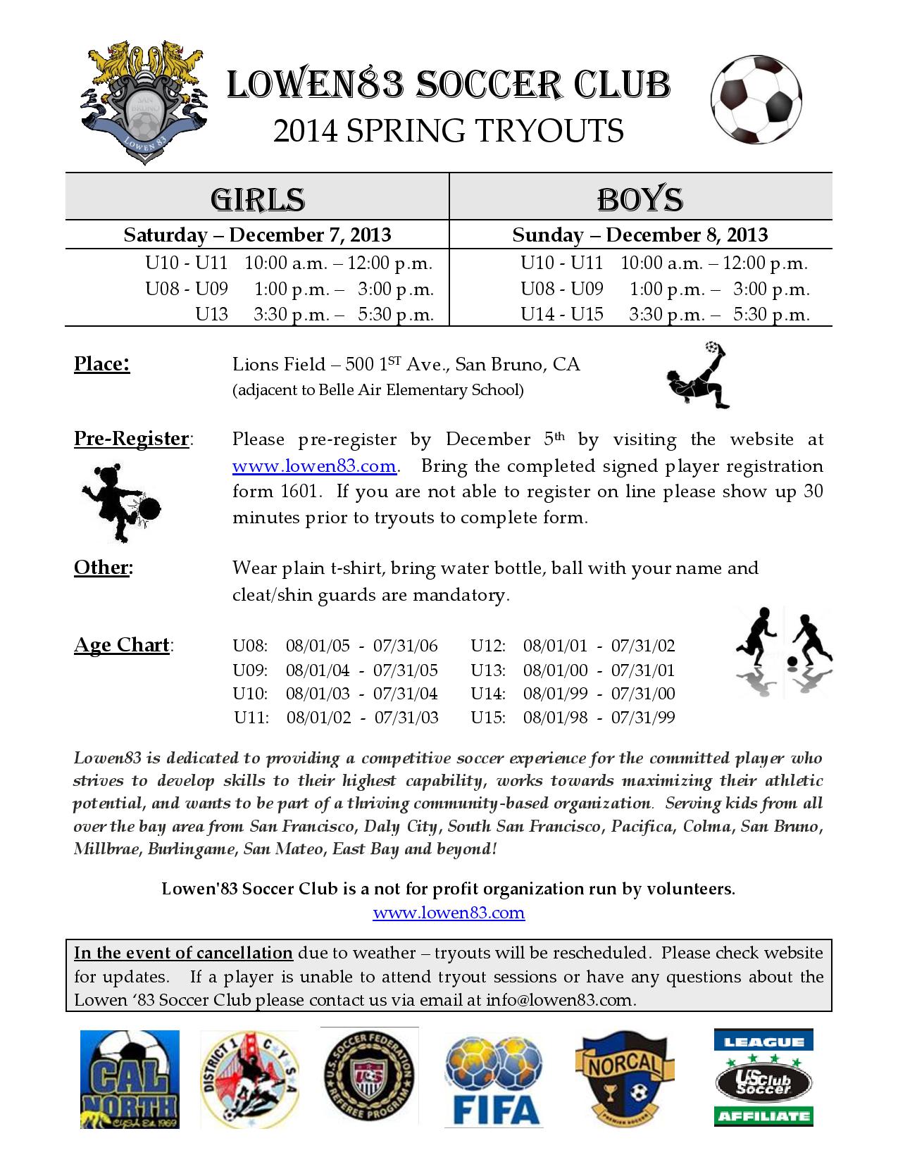 Youth Soccer Sign Ups Preregister by December 5th Everything South City