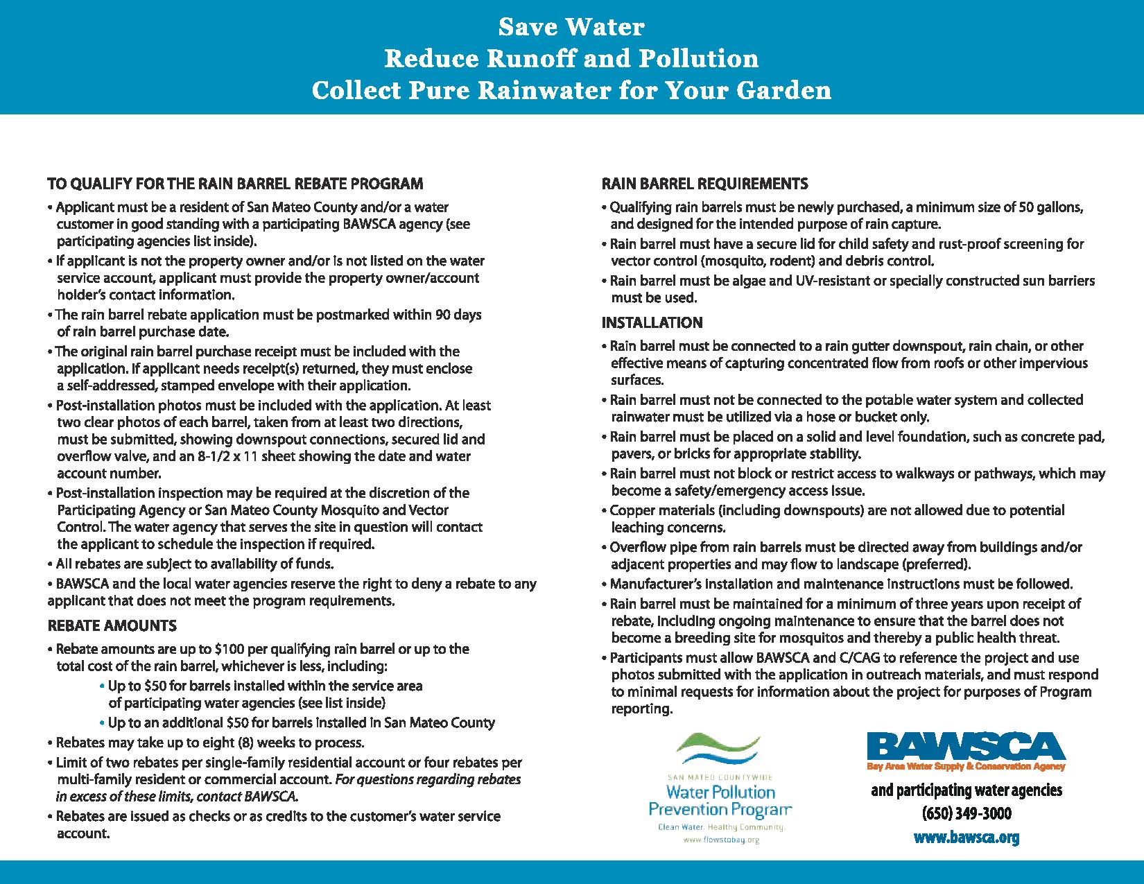 San Mateo County Rain Barrel Rebate